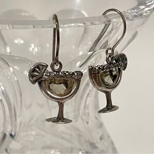 Margarita earrings sterling silver drop earrings with crystal/ stone margarita